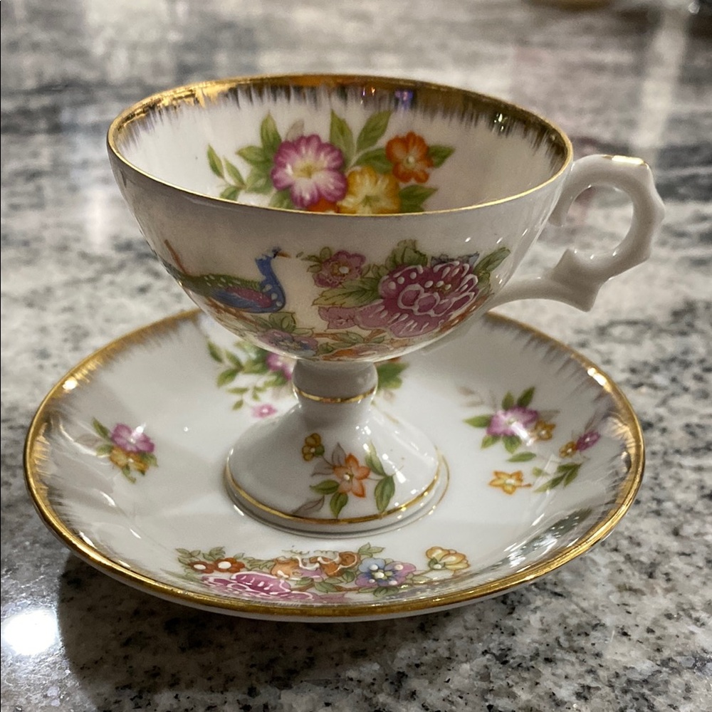 Vintage Royal Halsey China Teacup And Saucer Set!